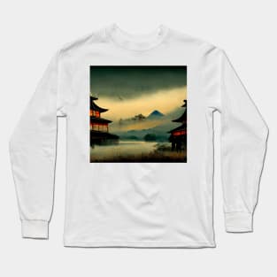 Japanese Mountain Temple Long Sleeve T-Shirt